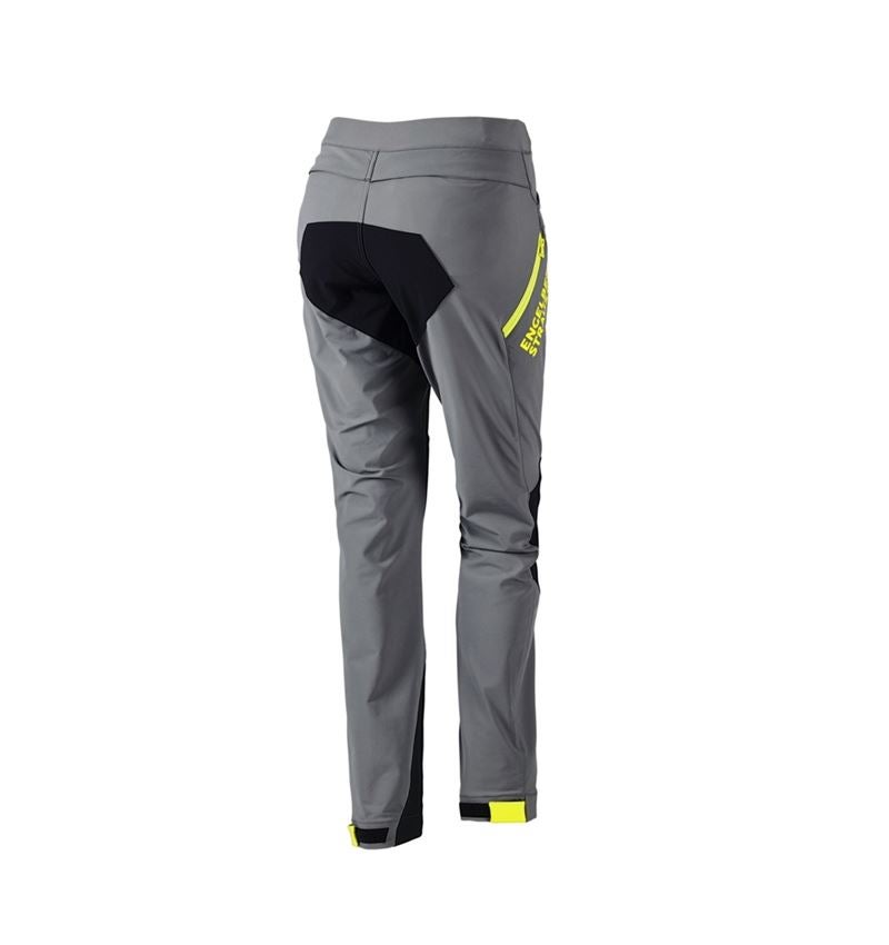 Pantalons de travail: Pantalon de fonction e.s.trail, femmes + gris basalte/jaune acide 4