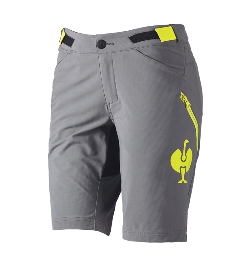 Pantalons de travail: Fonctionnelle short e.s.trail, femmes + gris basalte/jaune acide 3