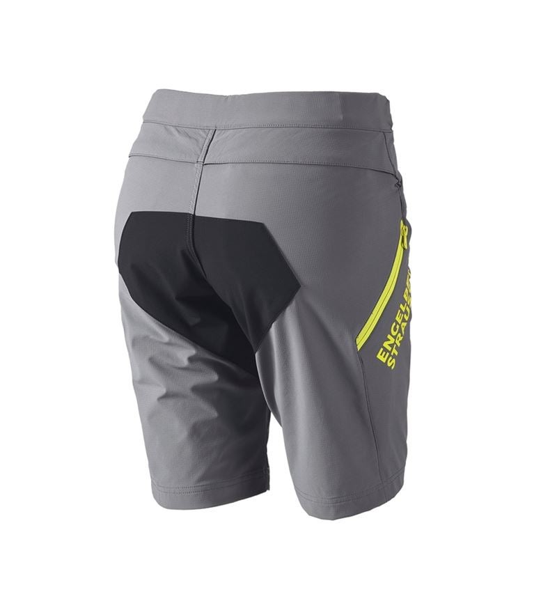 Pantalons de travail: Fonctionnelle short e.s.trail, femmes + gris basalte/jaune acide 4