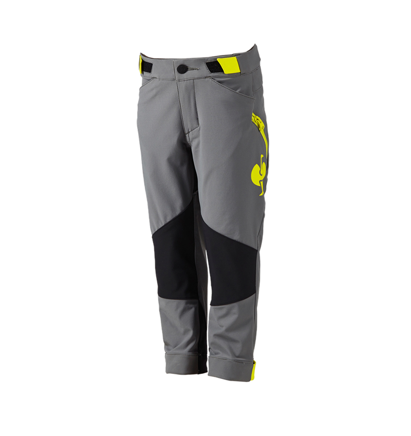 Pantalons: Pantalon de fonction e.s.trail, enfants + gris basalte/jaune acide 3