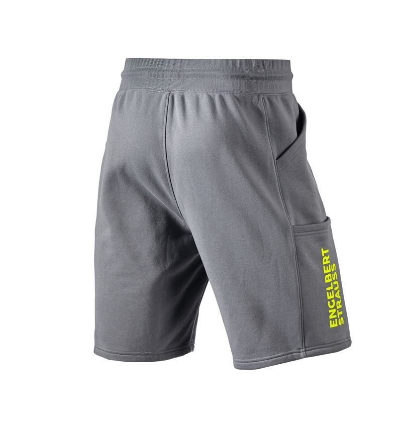 Pantalons de travail: Sweat short e.s.trail + gris basalte/jaune acide 3