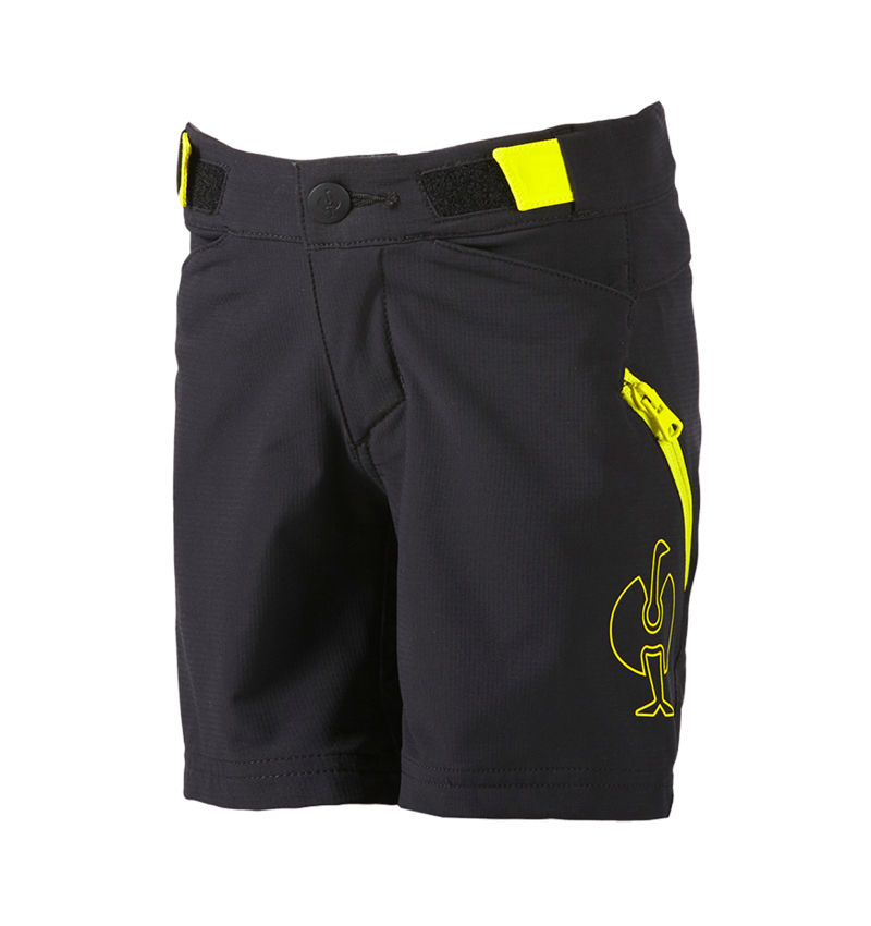 Shorts: Fonctionnelle short e.s.trail, enfants + noir/jaune acide 3