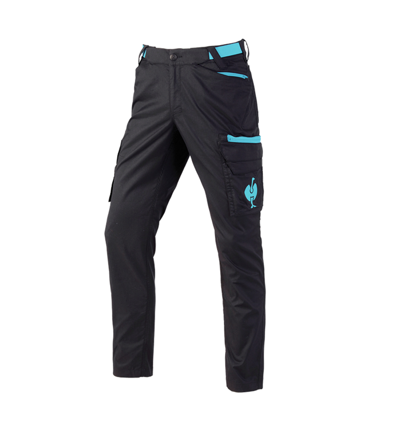 Pantalons de travail: Pantalon Cargo e.s.trail + noir/lapis turquoise 2