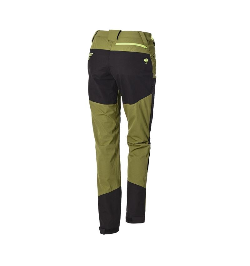 Pantalons de travail: Pantalon de fonction hybride e.s.trail, femmes + vert genévrier/vert citron 7