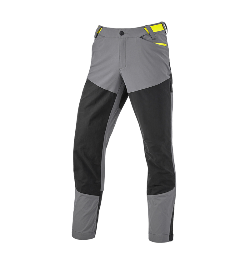 Work Trousers: Hybrid functional trousers e.s.trail + basaltgrey/acid yellow 5