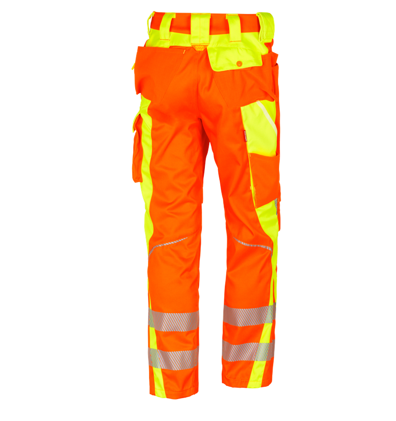 Pantalons de travail: Pantalon taille élas.sign. e.s.motion 2020 d'hiver + orange fluo/jaune fluo 3