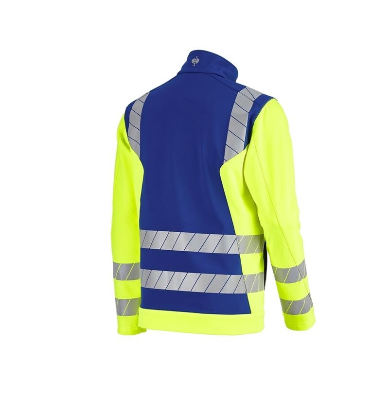 Clothing: High-vis softshell jacket e.s.motion 24/7 + royal/high-vis yellow 5