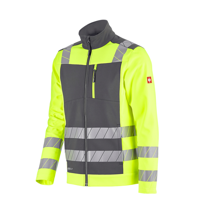 Clothing: High-vis softshell jacket e.s.motion 24/7 + anthracite/high-vis yellow 5