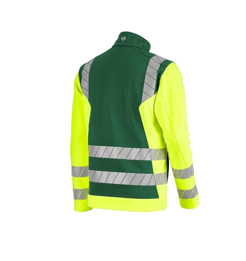 Work Jackets: High-vis softshell jacket e.s.motion 24/7 + green/high-vis yellow 7