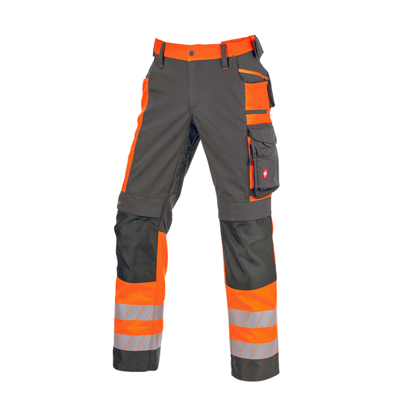 Pantalons de travail: Pantalon à taille élast. signal. e.s.motion 24/7 + anthracite/orange fluo 10