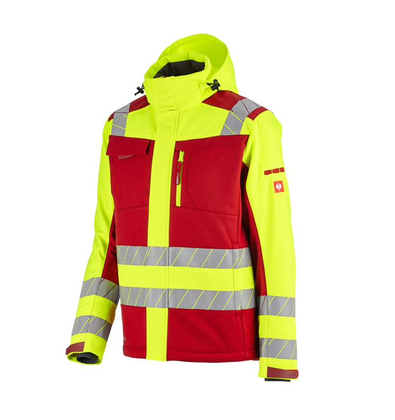 Clothing: High-vis winter softshell jacket e.s.motion 24/7 + red/high-vis yellow 4