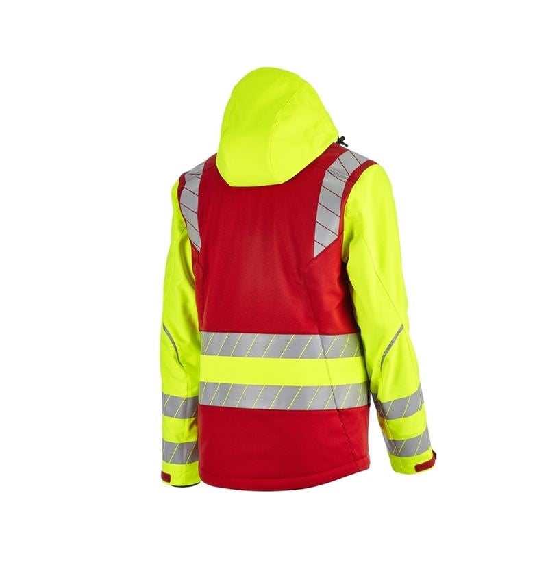 Vestes de travail: Veste softshell de signal. d'hiver e.s.motion 24/7 + rouge/jaune fluo 5