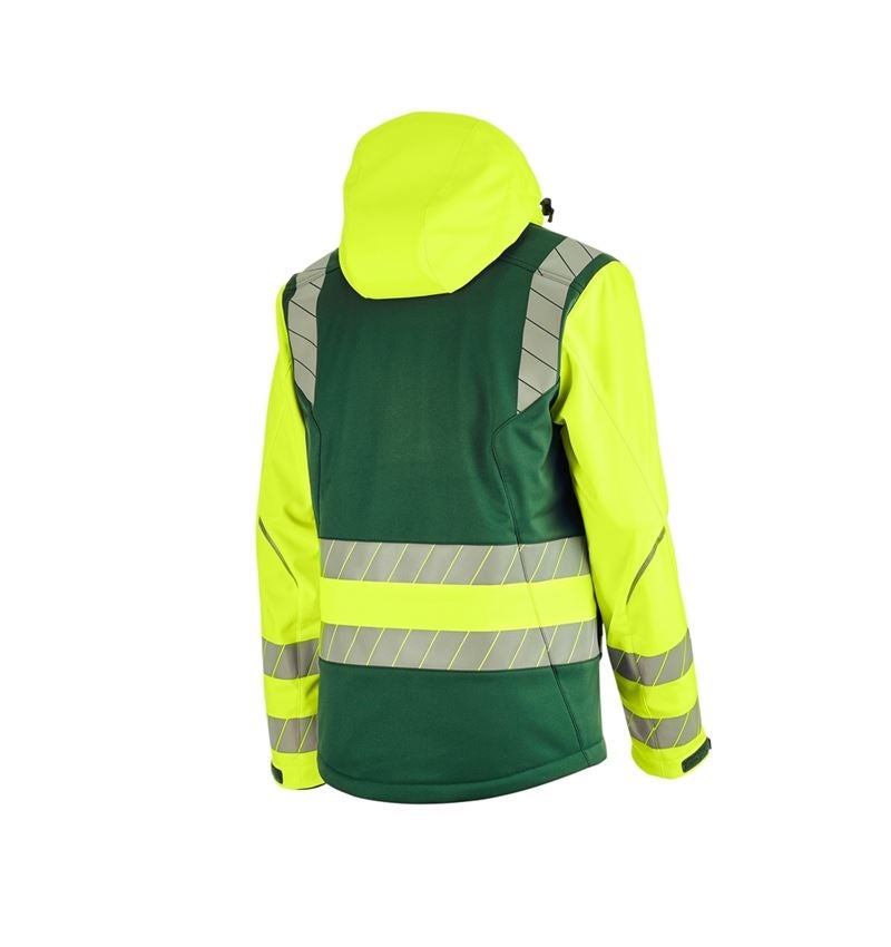 Work Jackets: High-vis winter softshell jacket e.s.motion 24/7 + green/high-vis yellow 5