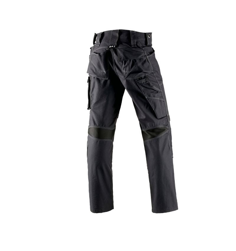 Pantalons de travail: Pantalon à taille élastique e.s.roughtough + noir 4