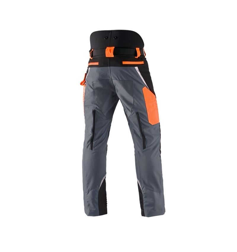 Forestry / Cut Protection Clothing: e.s. Forestry cut protection trousers, KWF + grey/high-vis orange 3