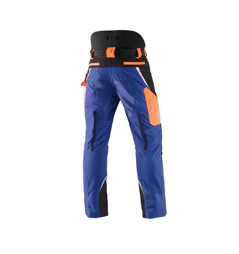 Gardening / Forestry / Farming: e.s. Forestry cut protection trousers, KWF + royal/high-vis orange 3