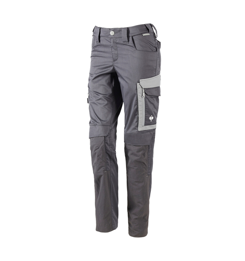 Pantalons de travail: Pantalon à taille élast. e.s.concrete light,femmes + anthracite/gris perle 2