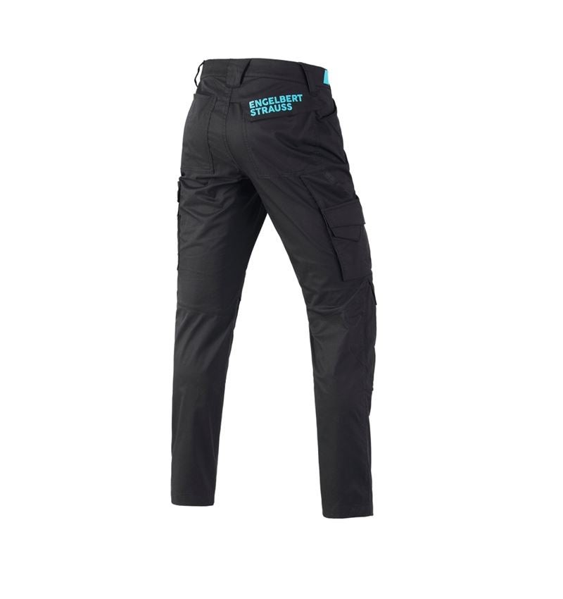 Pantalons de travail: Pantalon à taille élastique e.s.trail + noir/lapis turquoise 3