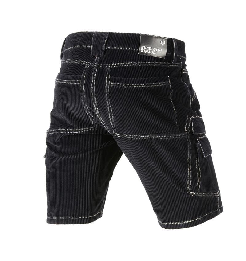 Pantalons de travail: e.s. Short cargo en velours côtelé + noir 3