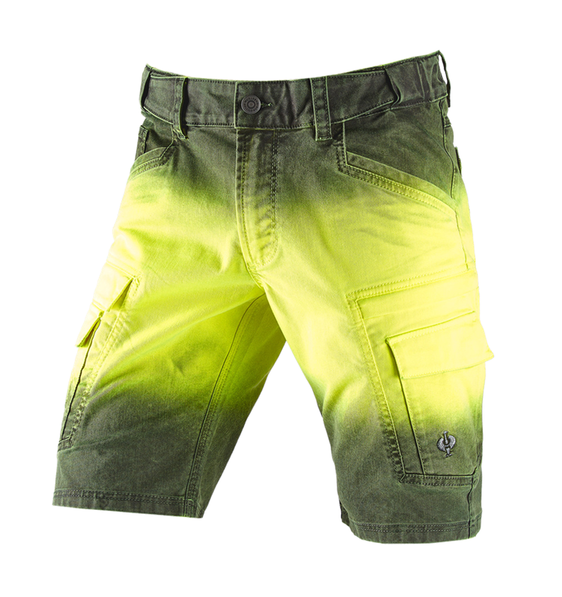 Pantalons de travail: e.s. Short color sprayer + jaune fluo/noir 2