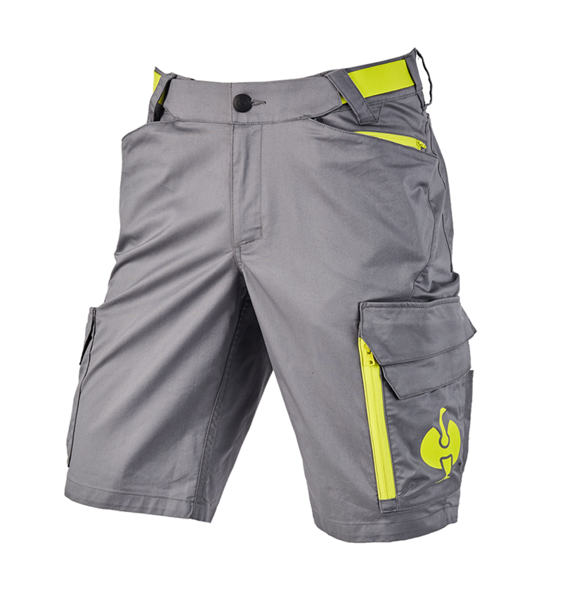 Pantalons de travail: Short e.s.trail + gris basalte/jaune acide 2