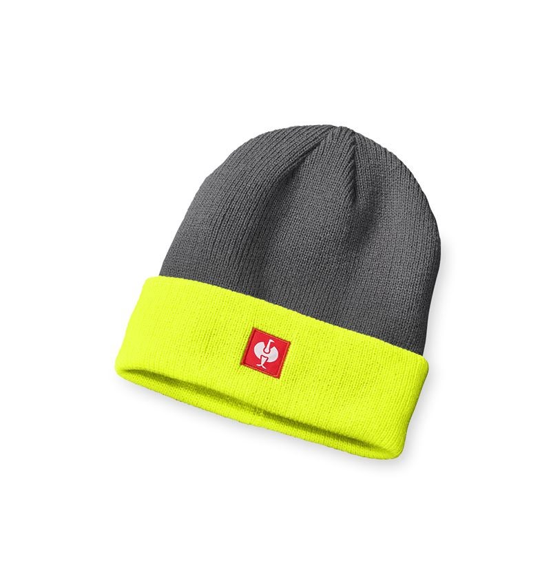 Accessories: Knitted cap e.s.motion 24/7 + anthracite/high-vis yellow