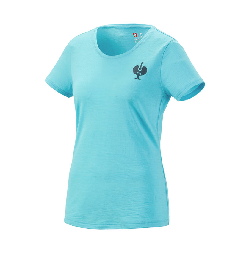 Vêtements: T-Shirt Merino e.s.trail, femmes + lapis turquoise/anthracite 4