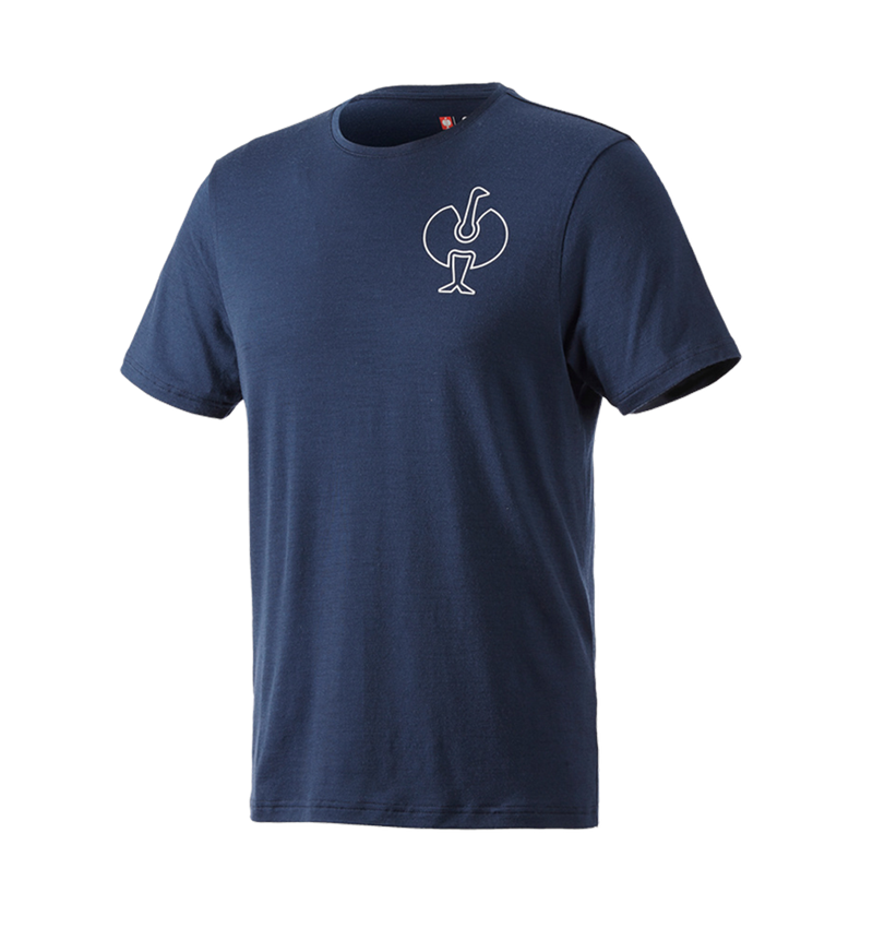 Hauts: T-Shirt Merino e.s.trail + bleu profond/blanc 3