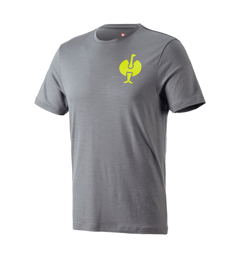 Hauts: T-Shirt Merino e.s.trail + gris basalte/jaune acide 2