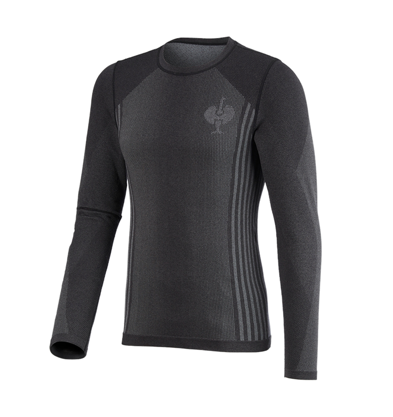 Sous-vêtements | Vêtements thermiques: Fonction-Longsleeve e.s.trail seamless-warm + noir/gris basalte 4