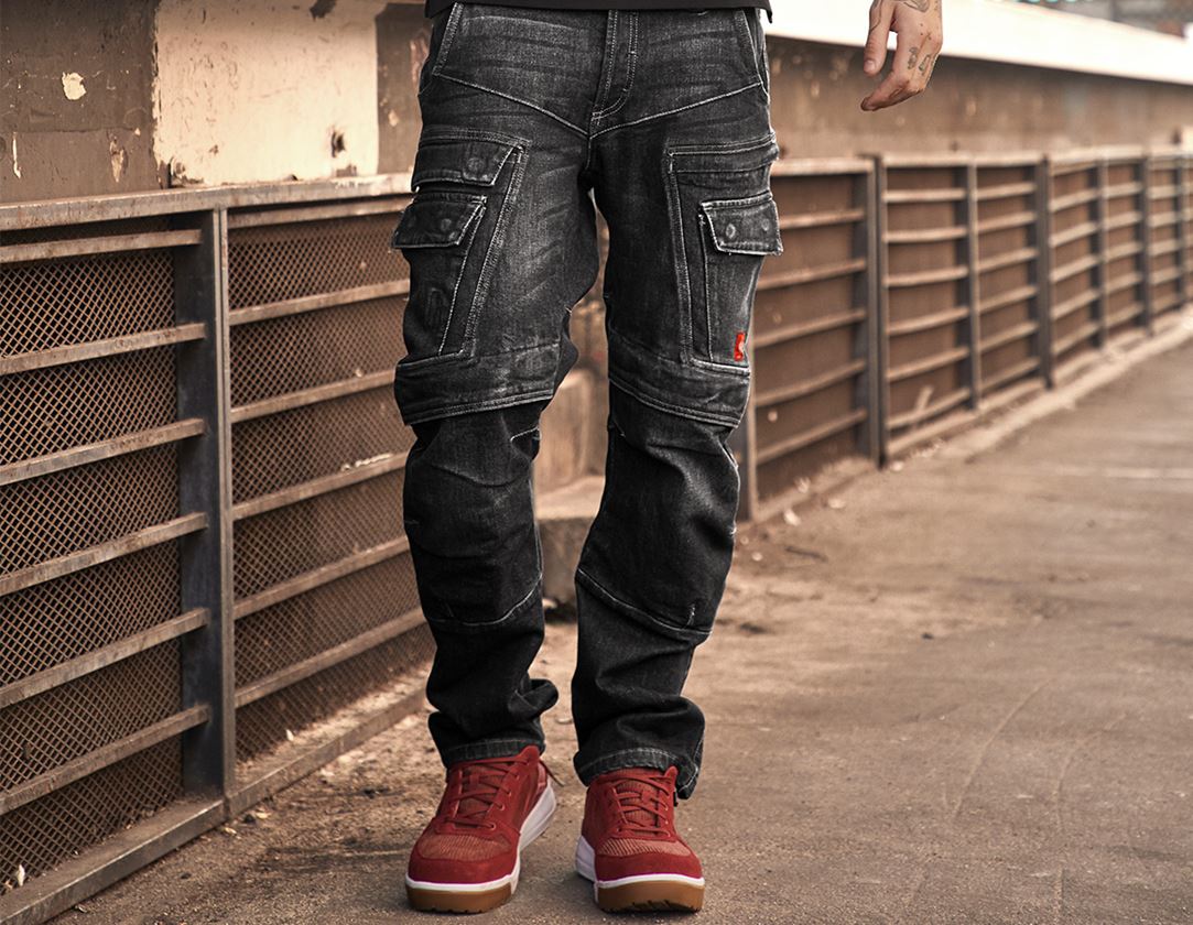 Thèmes: e.s. Jeans de travail cargo POWERdenim + blackwashed