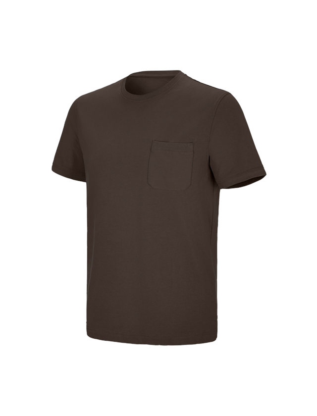Topics: e.s. T-shirt cotton stretch Pocket + chestnut 2