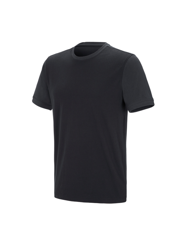 Hauts: e.s. T-shirt cotton stretch bicolor + noir/graphite 2