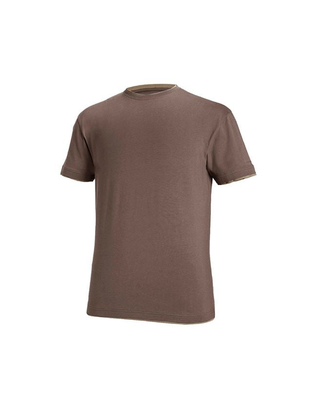 Topics: e.s. T-shirt cotton stretch Layer + chestnut/hazelnut 2