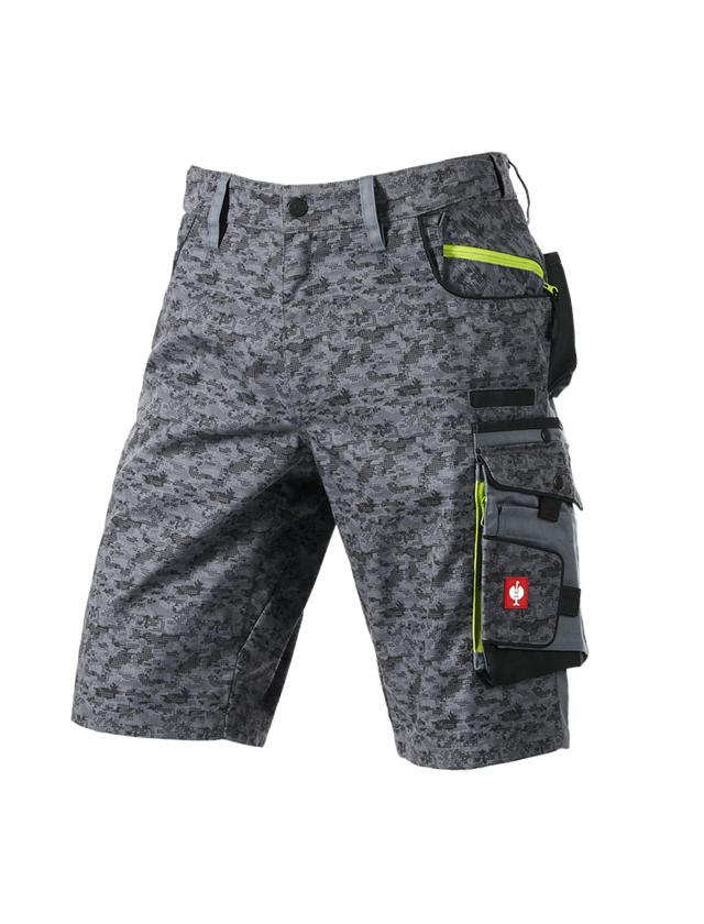 Pantalons de travail: e.s. Short Pixel + gris/graphite/lime 2