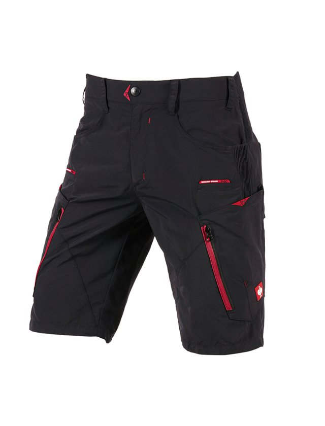 Pantalons de travail: e.s. Short fonctionnel Superlite + noir/rouge 1