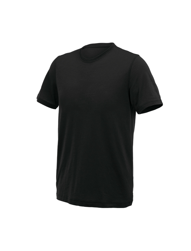 Hauts: e.s. T-Shirt Merino light + noir
