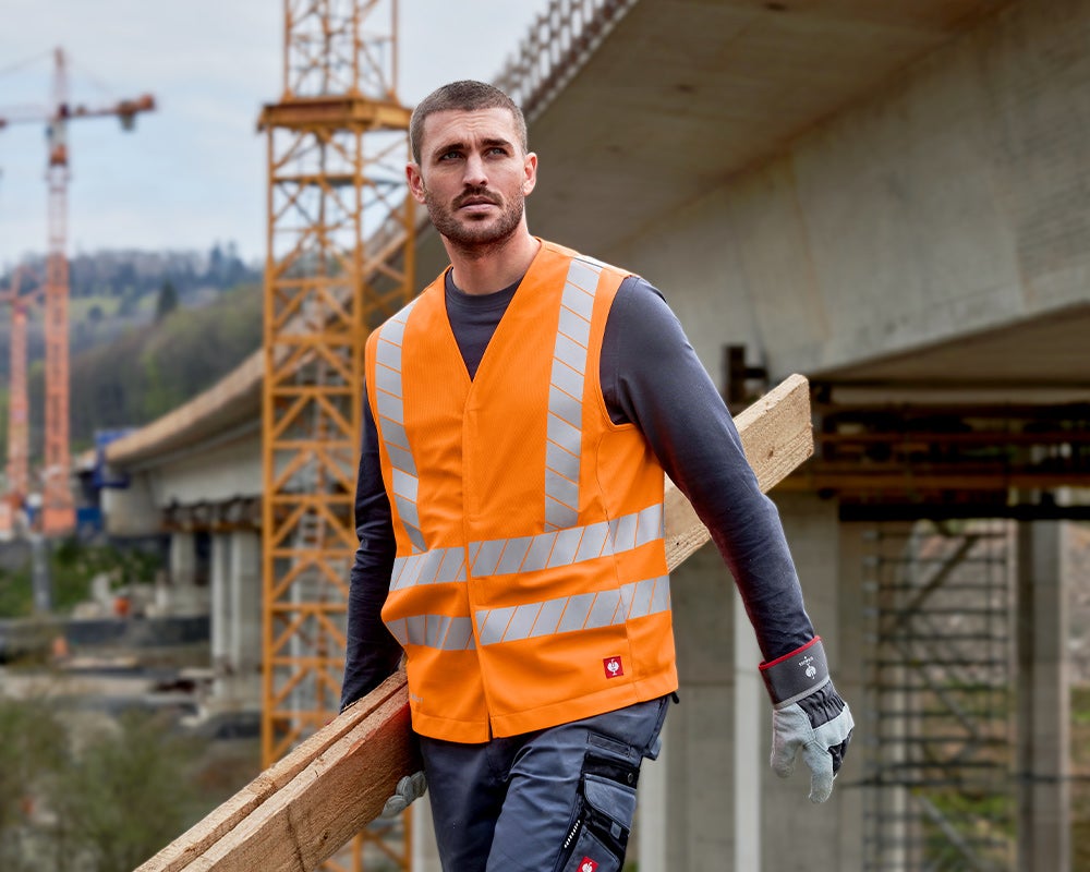 High-vis bodywarmer, plain in high-vis orange for men
